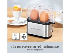 GOURMETmaxx Eierkocher Kompakt 2.0 Silber, 2 Eier