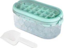 GOURMETmaxx Eiswürfelbox 2in1, Transparent / Mint, 4-teilig