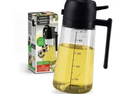 GOURMETmaxx Öl Spender 470 ml, Schwarz/Transparent
