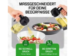 GOURMETmaxx Öl Spender 470 ml, Schwarz/Transparent
