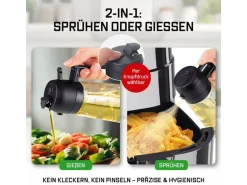 GOURMETmaxx Öl Spender 470 ml, Schwarz/Transparent