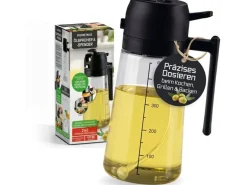 GOURMETmaxx Öl Spender 470 ml, Schwarz/Transparent