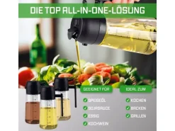 GOURMETmaxx Öl Spender 470 ml, Schwarz/Transparent