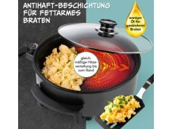 GOURMETmaxx Party-Pfanne mit Deckel, 1500 W