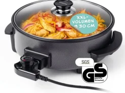 GOURMETmaxx Party-Pfanne mit Deckel, 1500 W