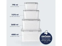 GOURMETmaxx Vorratsdose 12-teilig, 4 l, Weiss