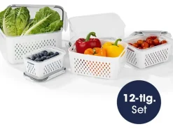 GOURMETmaxx Vorratsdose 12-teilig, 4 l, Weiss