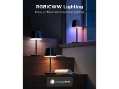 Govee Tischleuchte Schwarz, 500 lm, RGBICWW, 4800 mAh