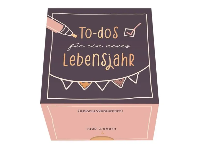 Grafik Werkstatt Message in a Box To-dos für ein neues Lebensjahr