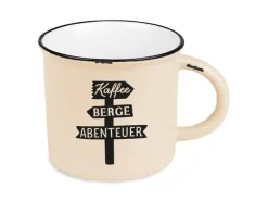 Grafik Werkstatt Vintage Becher Bergglück, Kaffee, Berge, Abenteuer