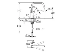 GROHE Küchenarmatur QuickFix Start Hoher Auslauf