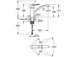 GROHE Küchenarmatur Start 1/2″, Chrom