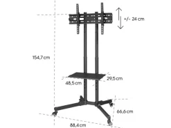 Hama Technics AG TV-Ständer mit Rollen "Trolley" Schwarz
