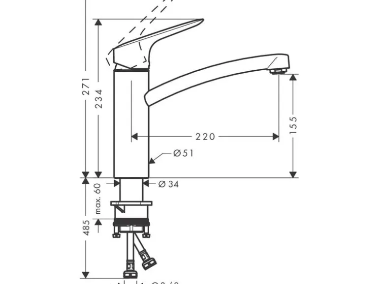 hansgrohe Küchenarmatur Logis M31 160 Chrom