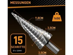 Hardtwerk Stufenbohrer 15 Stufen Ø 4-32 mm