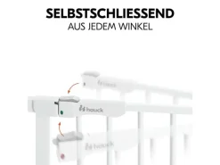 Hauck Türschutzgitter Clear Step Autoclose 2 +21 cm Weiss