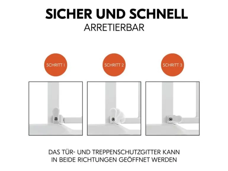 Hauck Türschutzgitter Clear Step 2 +21 cm Weiss