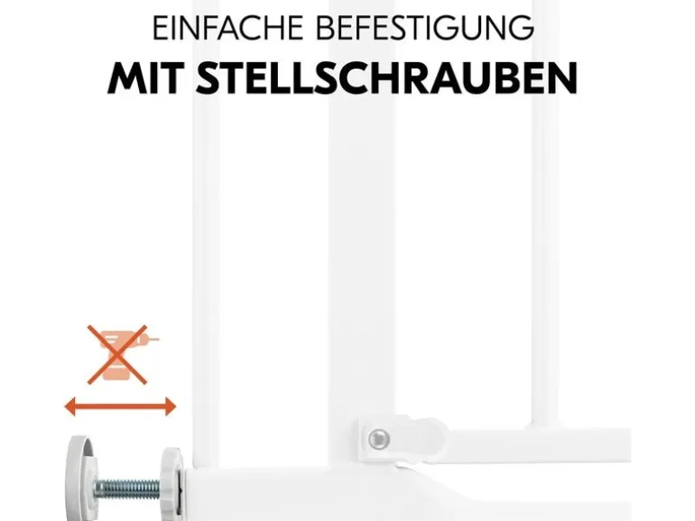 Hauck Türschutzgitter Clear Step 2 +21 cm Weiss