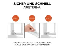 Hauck Türschutzgitter Clear Step Autoclose 2 +9 cm Weiss