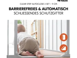 Hauck Türschutzgitter Clear Step Autoclose 2 +9 cm Weiss