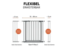 Hauck Türschutzgitter Open N Stop 2 Dark Grey 75 cm - 80 cm