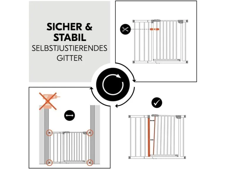 Hauck Türschutzgitter Open N Stop 2 Set +21 cm Weiss
