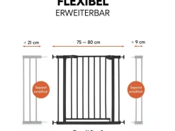 Hauck Türschutzgitter Open N Stop 2 Schwarz 75 cm - 80 cm