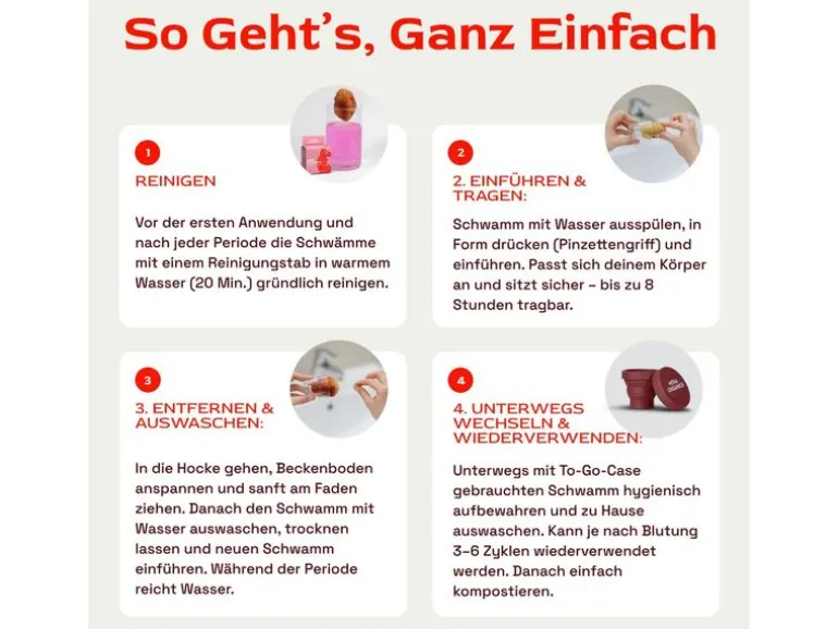 Hera Organics Menstruationsschwamm Grösse M 3 Stück