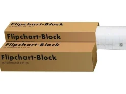 Herlitz Flipchart Block 65 x 98 cm, kariert, Weiss, 5 Stück