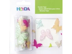 Heyda Fensterbild  Butterflies 1 Stück, Grün/Pink/Rosa/Mint