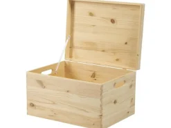 Holz Zollhaus Aufbewahrungsbox mit Deckel, Kiefer 30 x 23 x 40 cm, Braun
