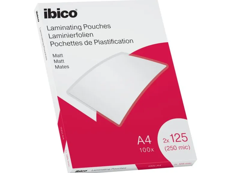 Ibico Laminierfolie A4, 125 µm, 100 Stück, Wasserabweisend; Matt