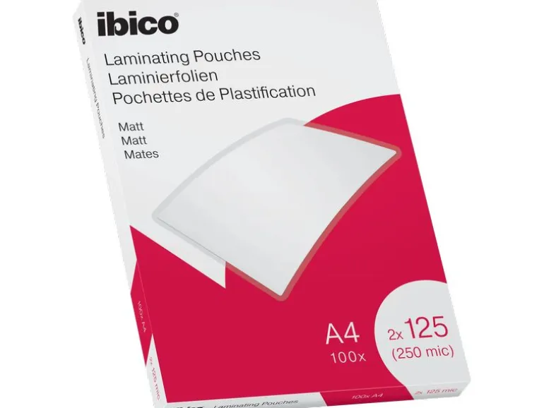 Ibico Laminierfolie A4, 125 µm, 100 Stück, Wasserabweisend; Matt