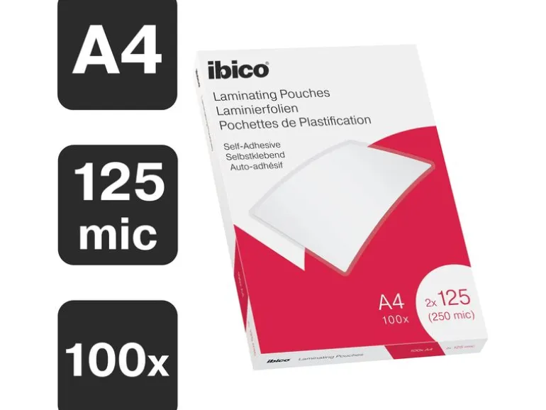 Ibico Laminierfolie A4, 125 µm, 100 Stück, Wasserabweisend