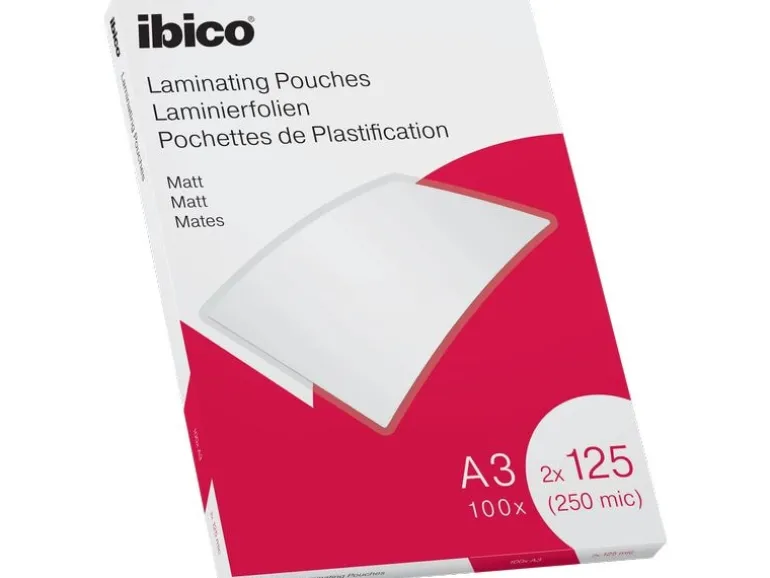 Ibico Laminierfolie A3, 125 µm, 100 Stück, Wasserabweisend; Matt