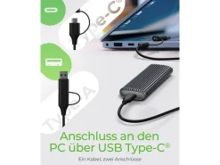ICY BOX Externes Gehäuse USB Type-C für M.2 NVMe & SATA SSD