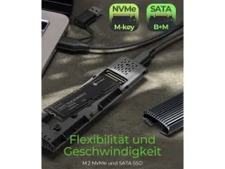 ICY BOX Externes Gehäuse USB Type-C für M.2 NVMe & SATA SSD
