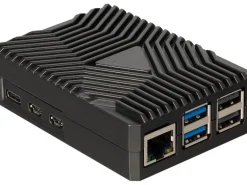 jOY-iT Gehäuse für Raspberry Pi 5 Aluminium, Schwarz