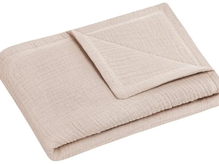 Julius Zöllner Kuscheldecke aus Baumwollmusselin Sand 70 x 100 cm