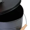 Kamino Ascheeimer mit Deckel, 15 l, Schwarz