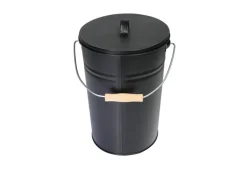 Kamino Ascheeimer mit Deckel, 15 l, Schwarz