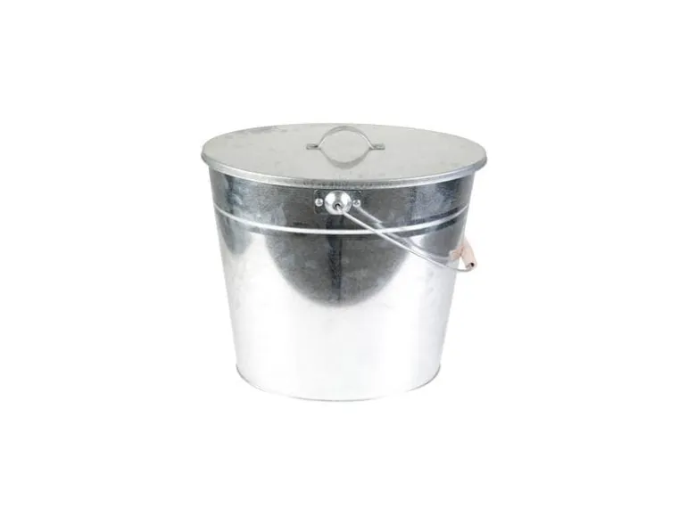 Kamino Ascheeimer mit Deckel, 24 l, Silber