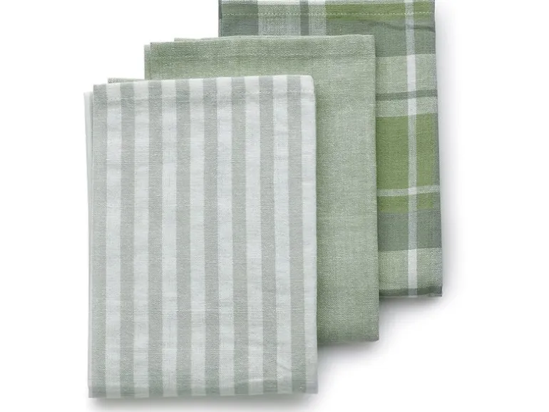 Kela Geschirrtuch-Set Pasado 3 Stück, Olive Green