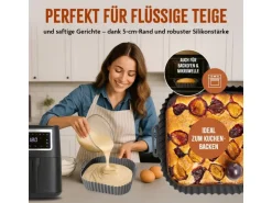 KitchBo Silikonform 20 x 20 x 6.3 cm, Schwarz / Grau