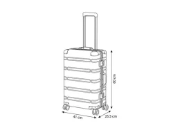 KOOR Reisekoffer Aluminium 63 L, Silber