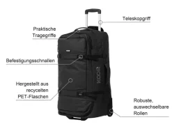 KOOR Reisekoffer Jiibs 90 L, Schwarz