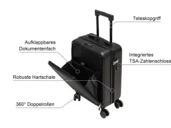 KOOR Reisekoffer Malea 39.5 L, Schwarz