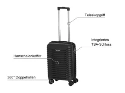 KOOR Reisekoffer Manila 40 L, Schwarz