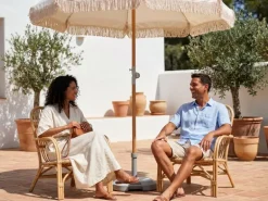 KOOR Sonnenschirm Boho Off-White, 180 cm