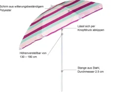 KOOR Sonnenschirm Lido 180 cm, mehrfarbig